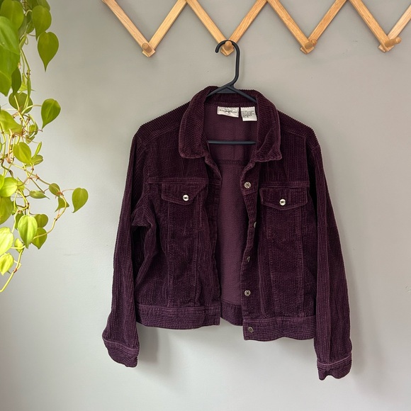 studio ease Jackets & Blazers - 90s vintage purple corduroy cropped jacket